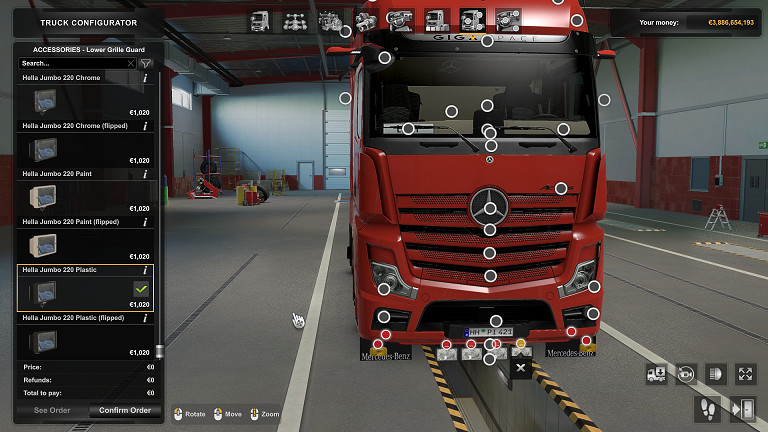 Mercedes Actros MP5 bumper SLOTS